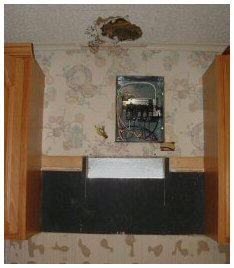 Electrical sub-panel & convection microwave vent cutout. CLICK for large image.